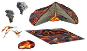 Scene-A-Rama SP4135 Volcano Kit manufacturer illustration of volcano cross-section, ash clouds and lava graphics