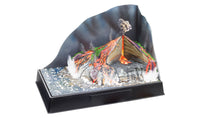 Scene-A-Rama SP4135 Volcano Kit assembled diorama example; base, backdrop and landscaping sold separately