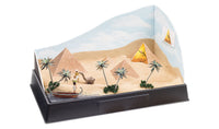 Scene-A-Rama SP4136 Pyramid Kit assembled diorama example; base, backdrop, figures and landscaping sold separately