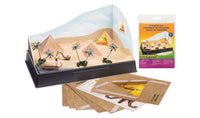 Scene-A-Rama SP4136 Pyramid Kit package and cutouts with finished example; base, backdrop, figures and landscaping sold separately