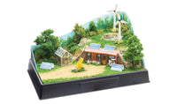 Scene-A-Rama SP4138 Energy Efficient Kit assembled diorama example; base, backdrop and landscaping sold separately