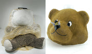 Scene-A-Rama SP4140 Plaster Cloth bear craft project stages; finished artwork is an example