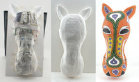 Scene-A-Rama SP4140 Plaster Cloth mask project stages; finished artwork is an example