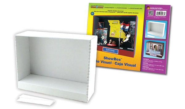 Scene-A-Rama SP4167 ShowBox assembled white display box with labels and packaging