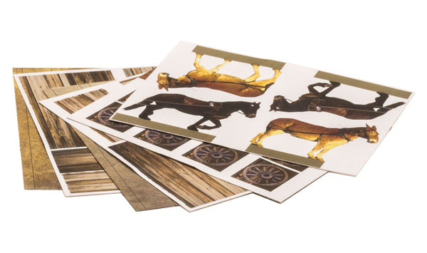 Scene-A-Rama SP4240 Pioneer Kit pre-cut wagon, horse and mule graphic sheets