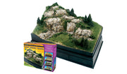 Scene-A-Rama SP4111 Mountain Diorama Kit package and completed mountain example; project base sold separately.
