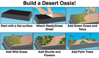 Scene-A-Rama SP4112 manufacturer illustration of building a desert oasis; project base sold separately.