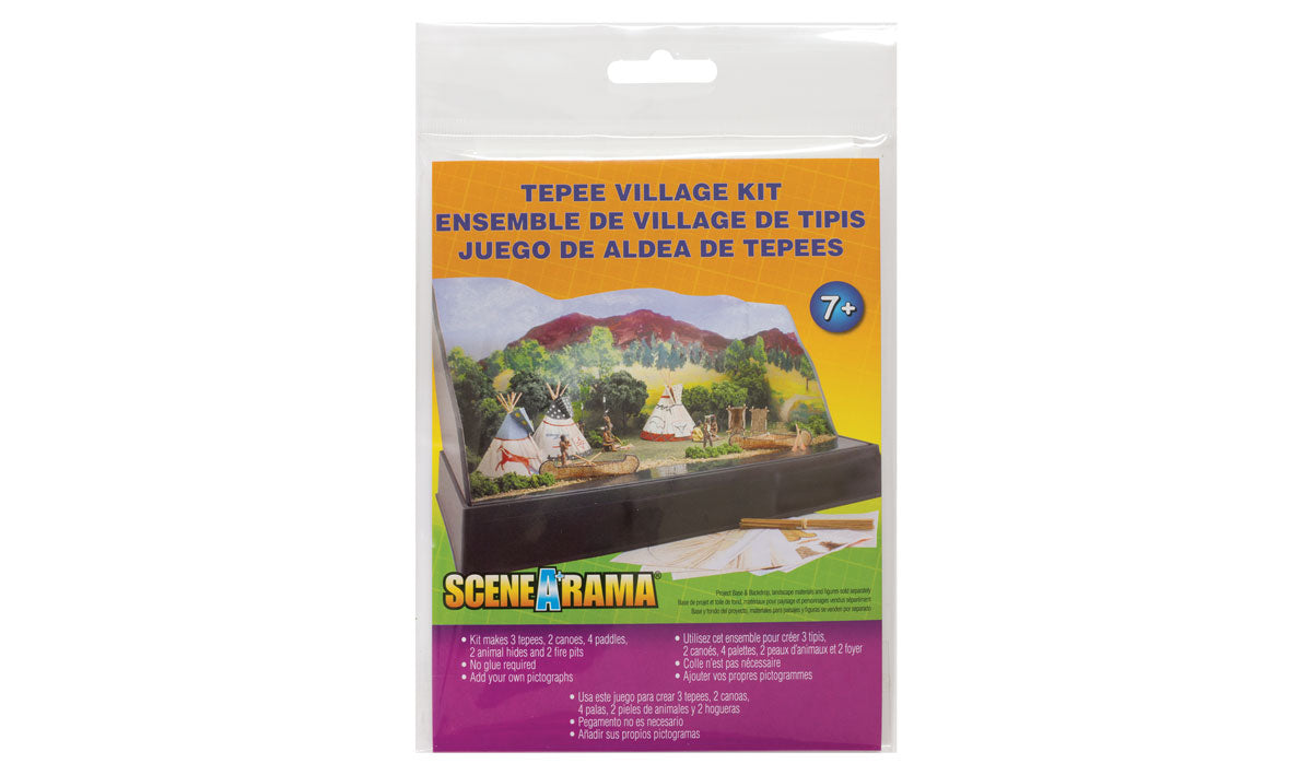 Scene-A-Rama SP4133 Tepee Village Kit manufacturer packaging.