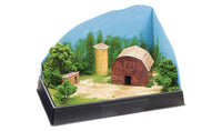 Scene-A-Rama SP4241 Farm Kit in a finished diorama example; base, backdrop and landscaping sold separately