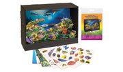 Scene-A-Rama SP4242 Ocean Kit packaging and printed sheets beside a finished diorama; ShowBox sold separately