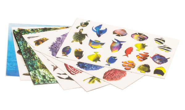 Scene-A-Rama SP4242 Ocean Kit, printed cutout sheets with sea creatures, coral and terrain