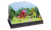 Scene-A-Rama SP4243 Playhouse Kit in a finished diorama example; base, backdrop, figures and landscaping sold separately