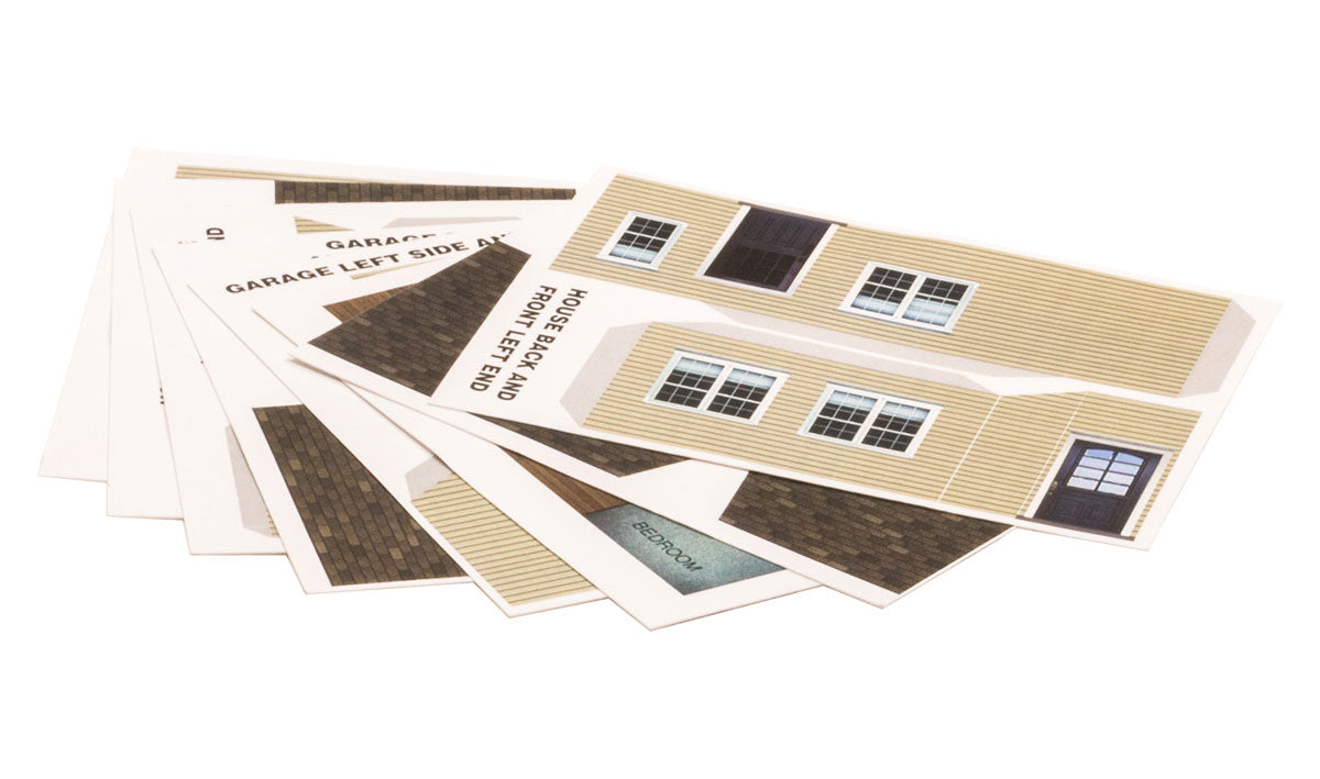 Scene-A-Rama SP4244 Home Kit, pre-cut printed house and garage sheets