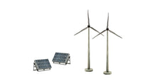 Scene-A-Rama SP4448 Alternative Energy, assembled miniature wind turbines and solar panels