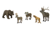 Woodland Scenics SP4449 North American Wildlife Scene Setters, close-up of five figures