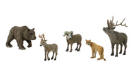 Woodland Scenics SP4449 North American Wildlife Scene Setters, close-up of five figures