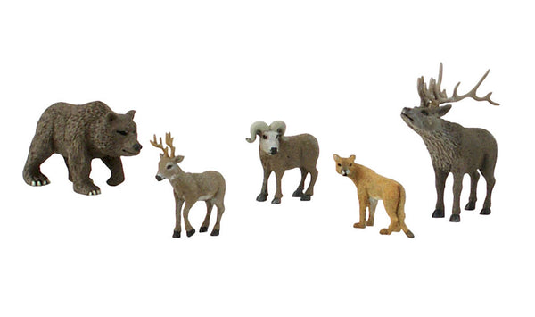 Woodland Scenics SP4449 North American Wildlife Scene Setters, close-up of five figures