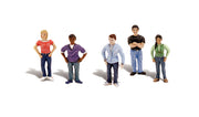 Woodland Scenics SP4451 Young Adults Scene Setters, close-up of five figures