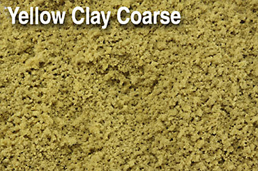 Scenic Express 836E Yellow Clay Coarse, 48 oz Eco Pak; manufacturer ground-cover texture detail, package not shown.