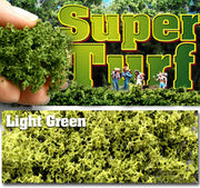 Scenic Express 860E Light Green SuperTurf, 48 oz Eco Pak; manufacturer texture and scenery illustration, figures not included.