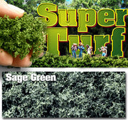 Scenic Express 864B Desert Sage Green SuperTurf, 32 oz; manufacturer texture and scenery illustration, figures not included.