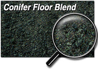 Scenic Express 883E Conifer Floor Blend, 48 oz Eco Pak; manufacturer ground-cover texture detail; package not shown.