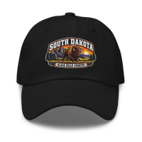 South Dakota embroidered dad hat in Black