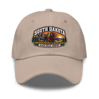 South Dakota embroidered dad hat in Stone