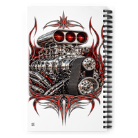 Supercharged V8 Pinstripe Spiral Notebook product mockup 2