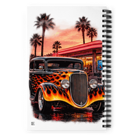 Neon Diner Flame Coupe Spiral Notebook product mockup 2