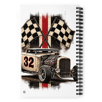 Number 32 Checkered Roadster Spiral Notebook product mockup 2