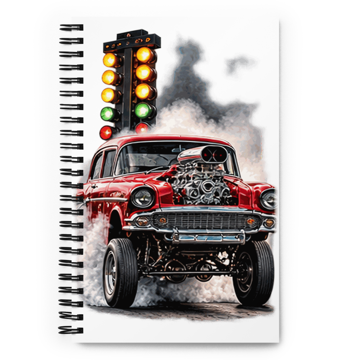 Red Gasser Launch Spiral Notebook product mockup