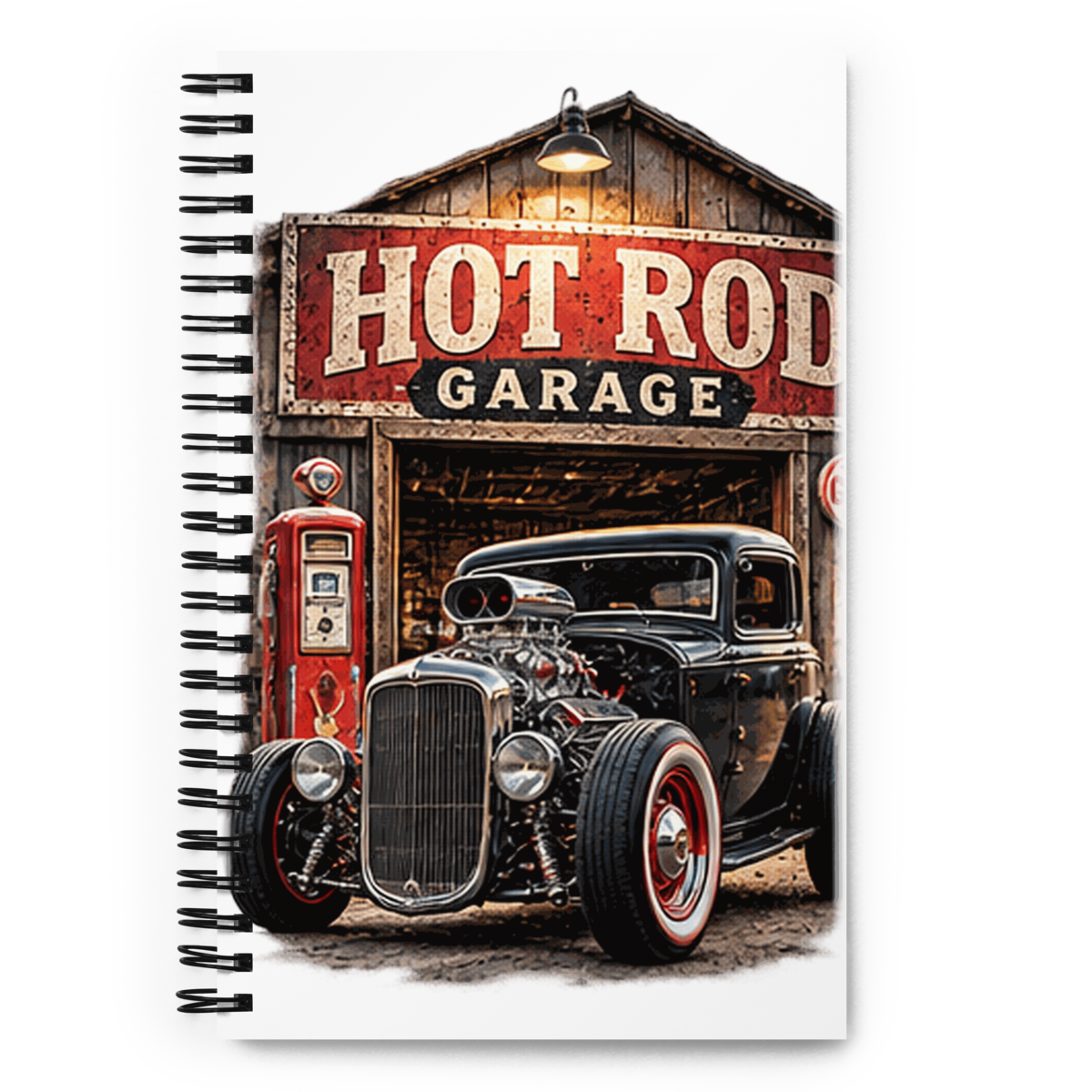 Hot Rod Garage Blown Coupe Spiral Notebook product mockup