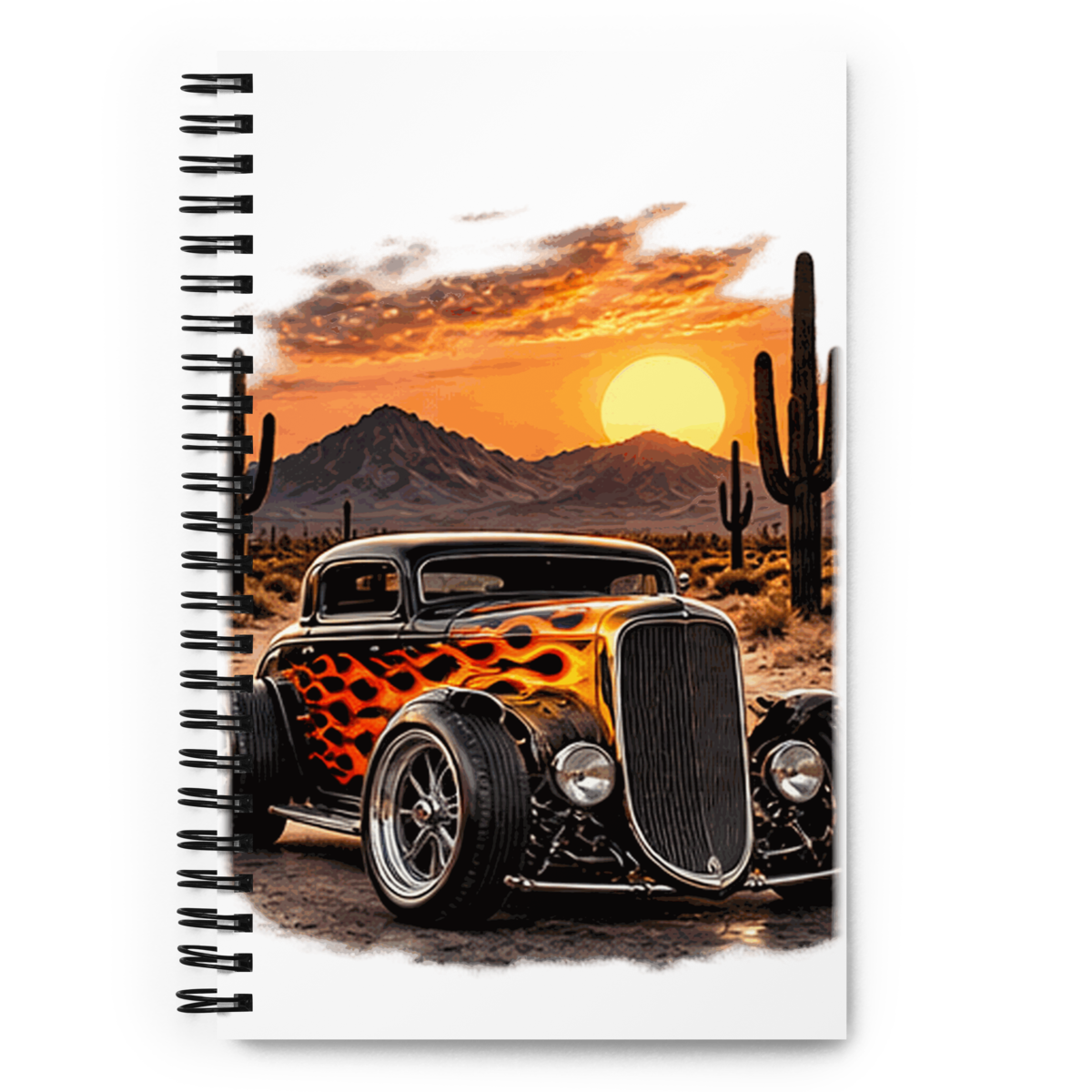 Desert Sunset Flame Coupe Spiral Notebook product mockup