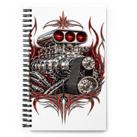 Supercharged V8 Pinstripe Spiral Notebook product mockup