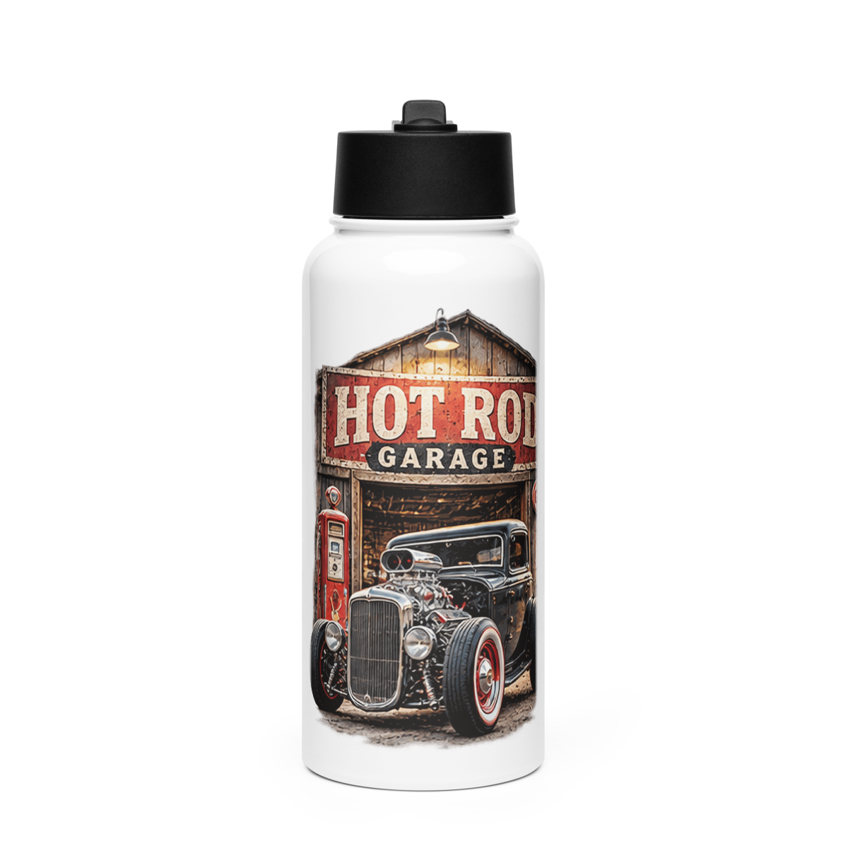 Hot Rod Garage Blown Coupe Stainless Steel Water Bottle product mockup