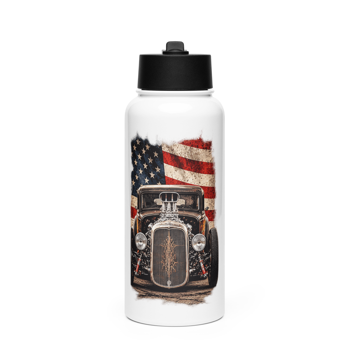 American Steel Blown Roadster Stainless Steel Water Bottle product mockup
