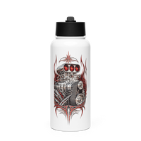Supercharged V8 Pinstripe Stainless Steel Water Bottle product mockup