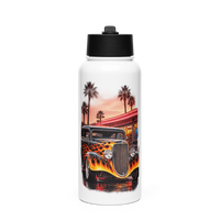 Neon Diner Flame Coupe Stainless Steel Water Bottle product mockup