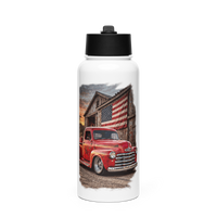 Barn Flag Red Hot Rod Pickup Stainless Steel Water Bottle product mockup