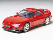Tamiya 24110 Mazda Efini RX-7 Type R 1:24 model kit - assembled and painted example, front three-quarter view