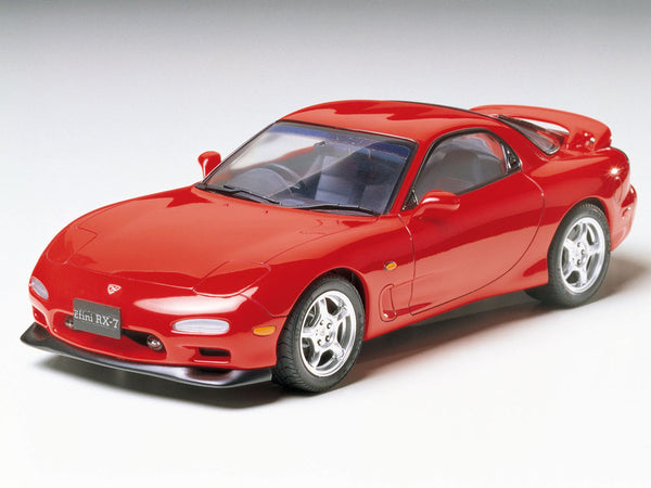 Tamiya 24110 Mazda Efini RX-7 Type R 1:24 model kit - assembled and painted example, front three-quarter view