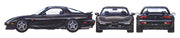 Tamiya 24110 Mazda Efini RX-7 Type R 1:24 model kit - manufacturer side, front and rear illustrations