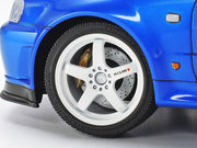 Tamiya 24258 1/24 Nissan Skyline GT-R V-spec II R34 model kit — assembled and painted accessory wheel and brake detail
