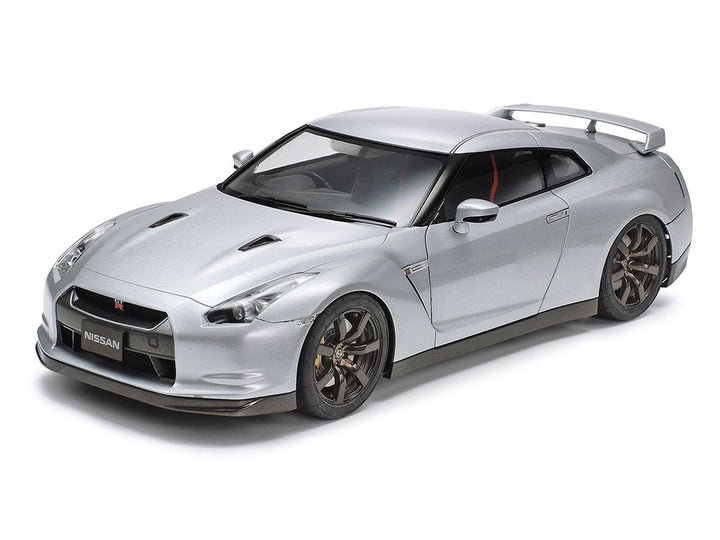 Tamiya 24300 1/24 Nissan GT-R model kit — assembled and painted front three-quarter view