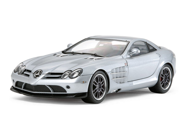 Tamiya 24317 1/24 Mercedes-Benz SLR McLaren 722 Edition model kit — assembled and painted front three-quarter view