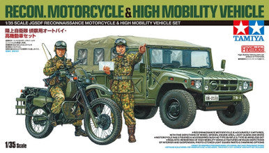 Tamiya 25188 1/35 JGSDF Reconnaissance Motorcycle and High Mobility Vehicle model kit