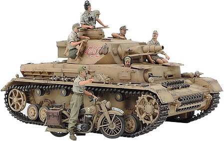 Tamiya 25208 German Panzer IV Ausf.F & Motorcycle North Africa Set — 1:35 - product image