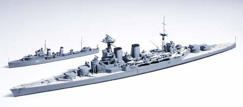 Tamiya HMS Hood and E-Class Destroyer Set 1:700 Model Kit 31806 — manufacturer model example 1