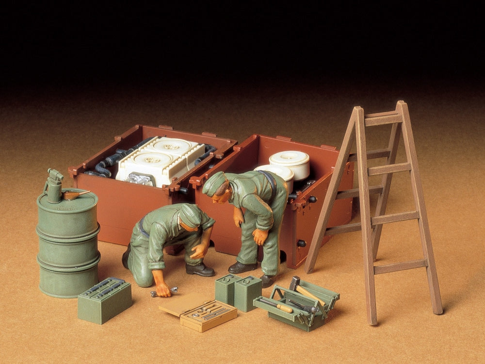 Tamiya German Tank Engine Maintenance Crew Set 1:35 Model Kit 35180 — manufacturer example 1